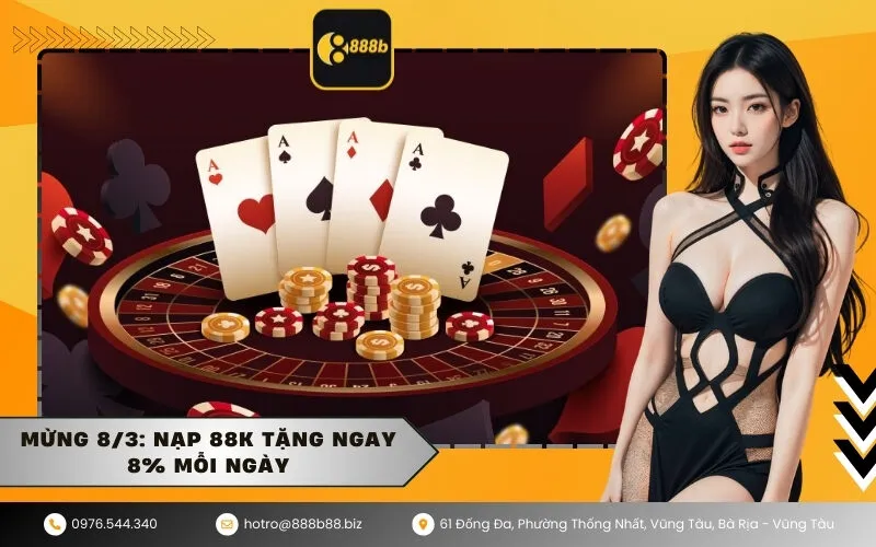 Mừng 8/3: Nạp 88K tặng ngay 8% mỗi ngày